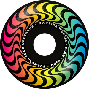 Spitfire 52mm 99a F4 Radials Trippy Swirl Black Skateboard Wheels 4pk