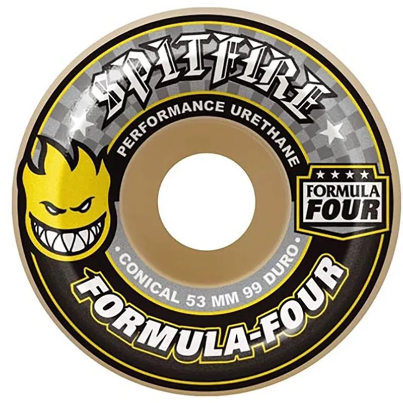 Spitfire 54mm 99d FORMULA FOUR CONICAL Skateboard Wheels 4pk