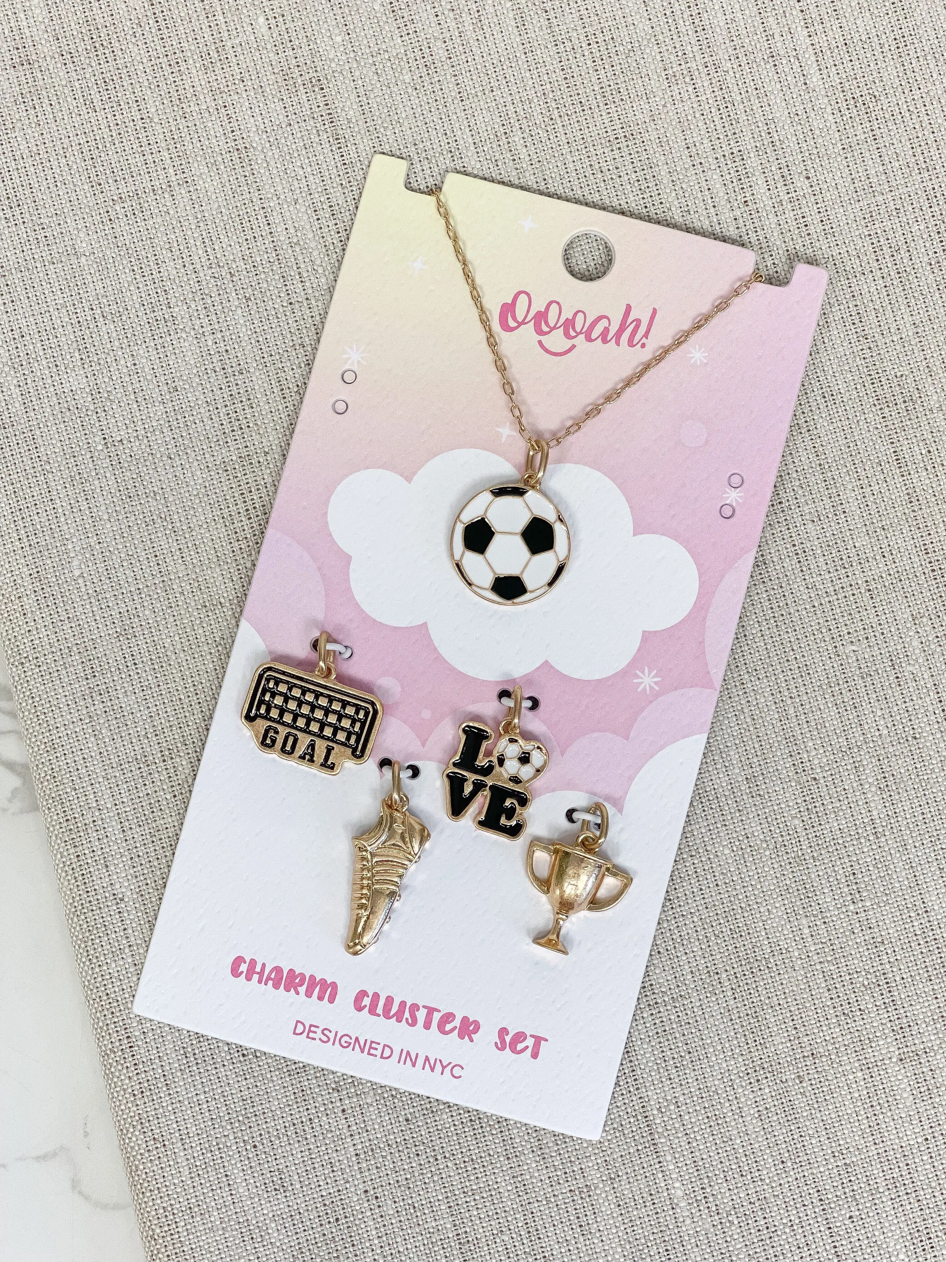 Sports Charm Necklace Cluster Set - Soccer