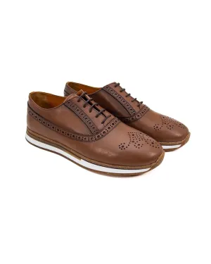 T-Presto Brown Genuine Leather Classic Men's Shoes