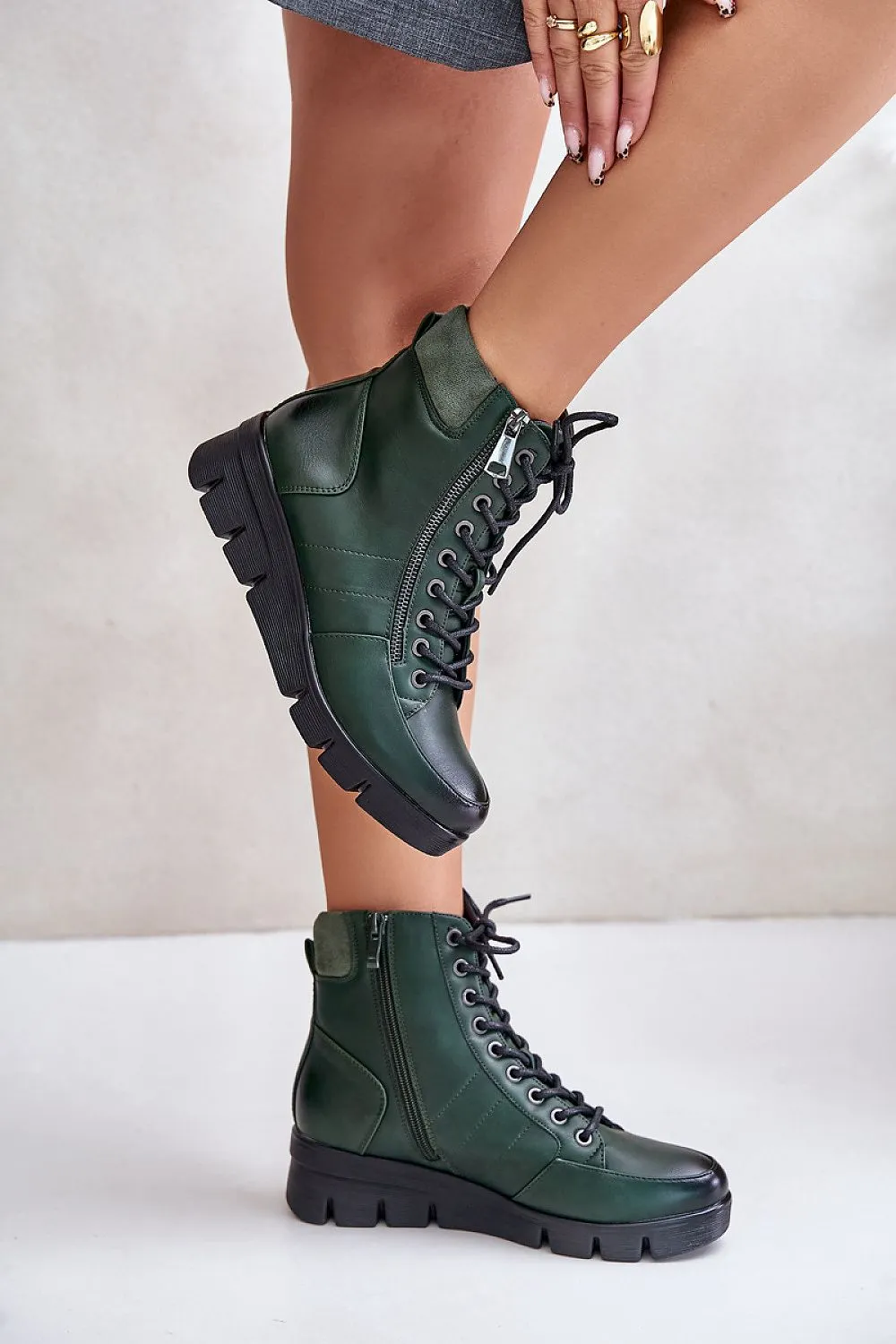 TEEK - High Top Parallel Laced Zip Boots