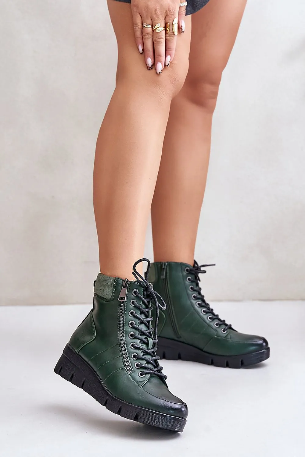 TEEK - High Top Parallel Laced Zip Boots