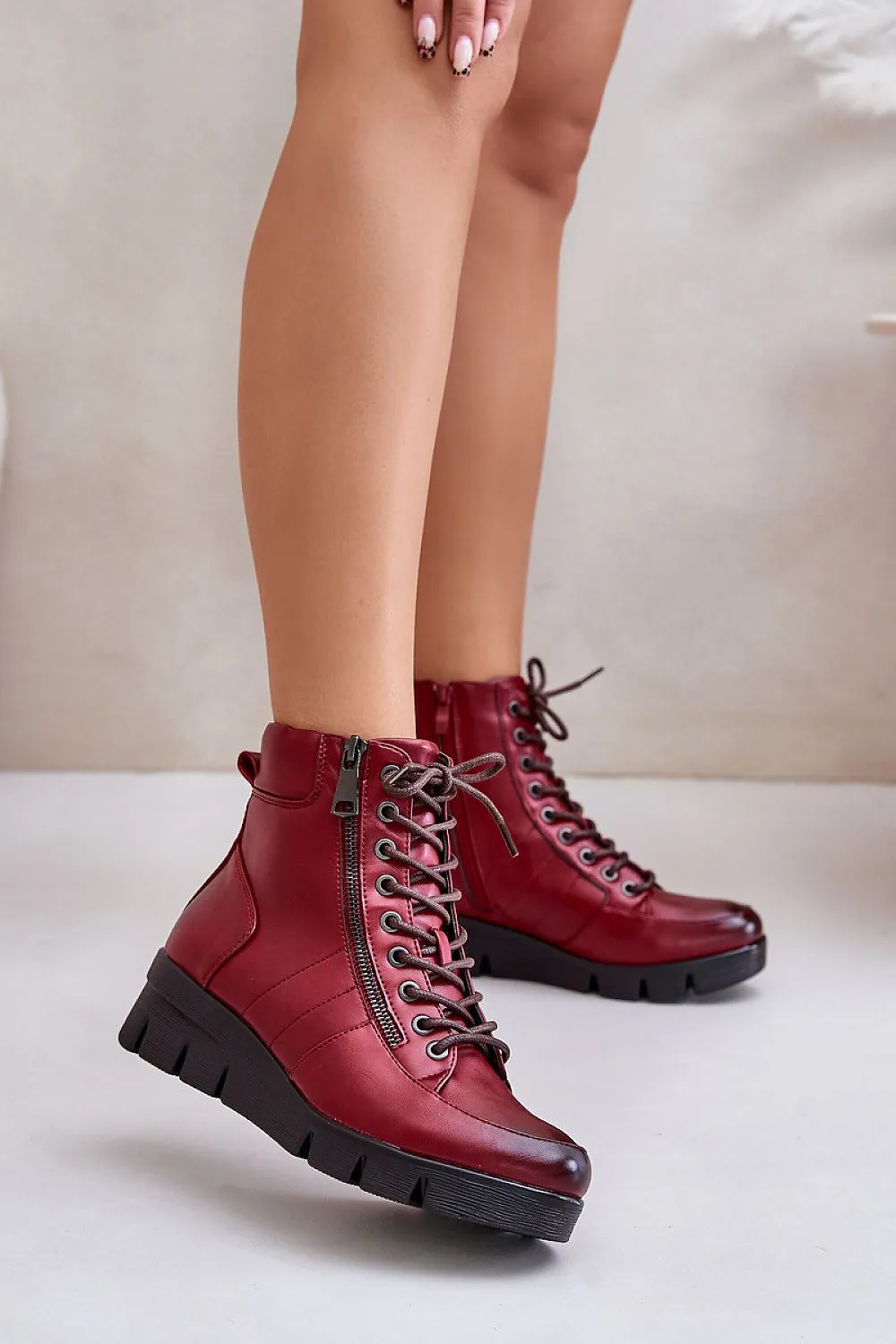 TEEK - High Top Parallel Laced Zip Boots