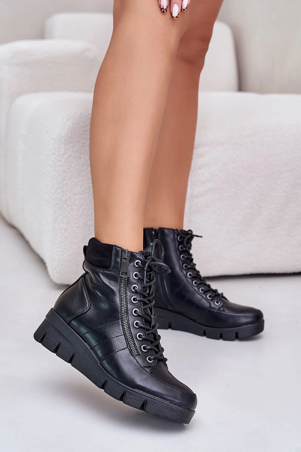 TEEK - High Top Parallel Laced Zip Boots