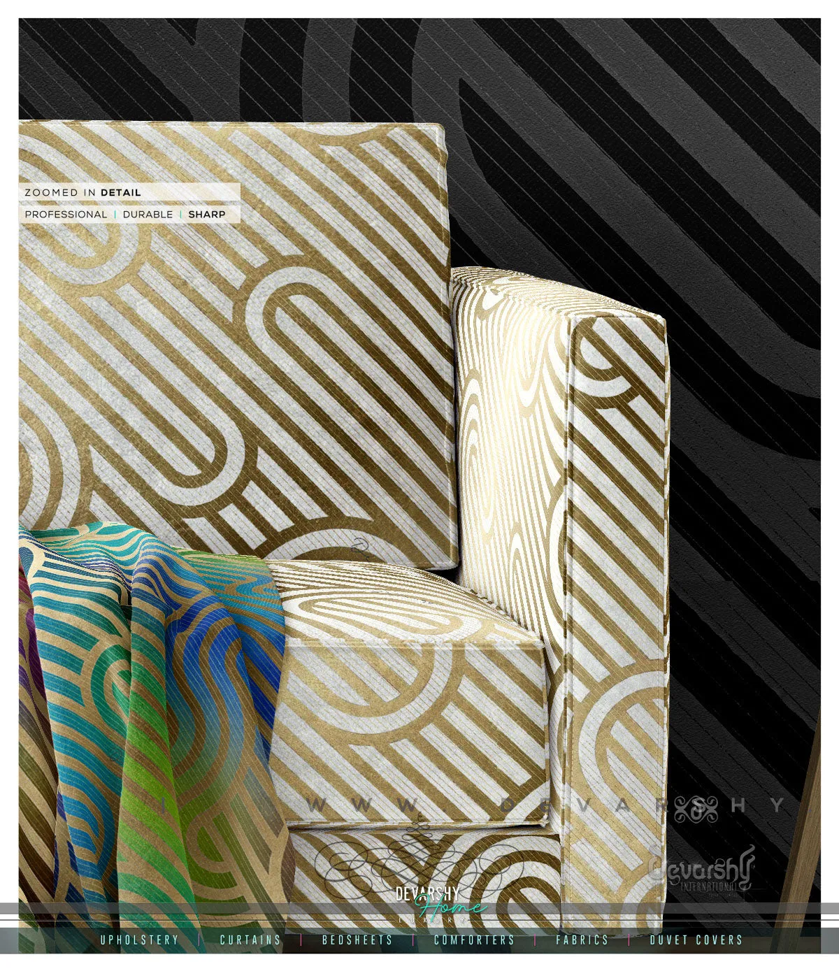 The Paperclip Upholstery Fabric 3meters 4 Colors & 12 Furnishing Fabrics Abstract Fabric By the Yard | D20094