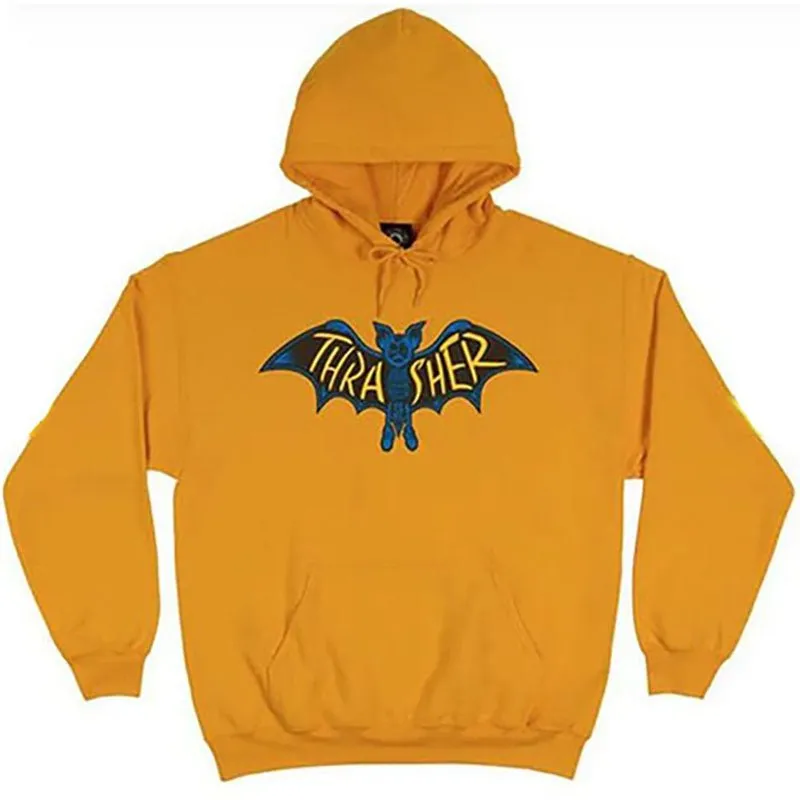 Thrasher Skateboard Magazine BAT GOLD Hoodies