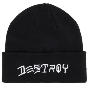 Thrasher Skateboard Magazine DESTROY Embroidered Black Beanie