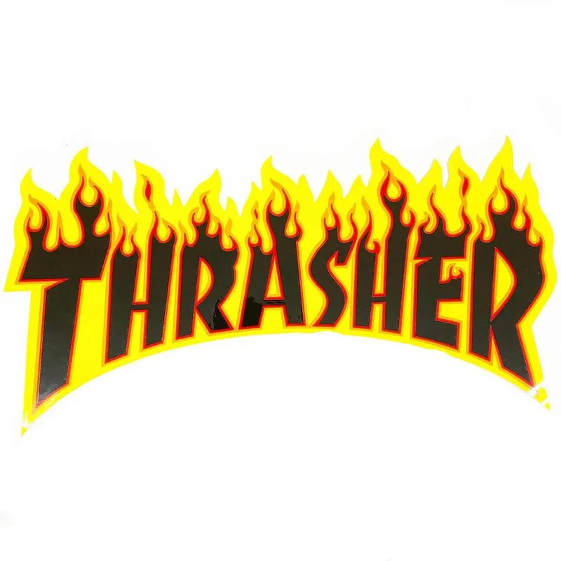 Thrasher Skateboard Magazine FLAME Medium 6" x 3" Stickers