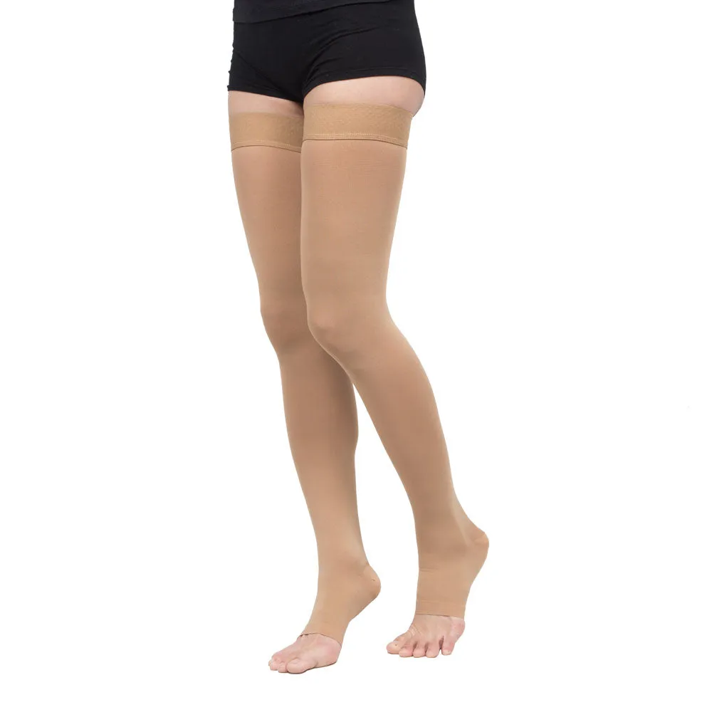 TXG Opaque Open Toe Compression Stockings - Thigh High