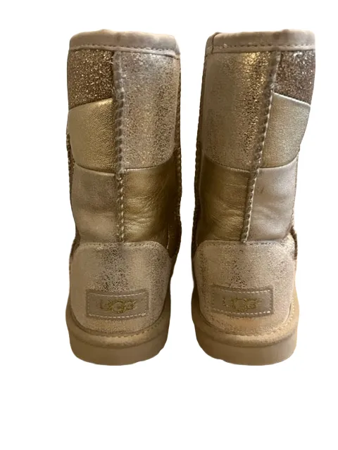 UGG SHORT PATCHWORK GOLD BOOT (SZ 3)