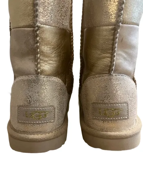 UGG SHORT PATCHWORK GOLD BOOT (SZ 3)