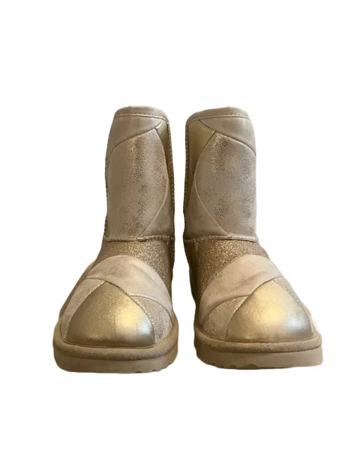 UGG SHORT PATCHWORK GOLD BOOT (SZ 3)