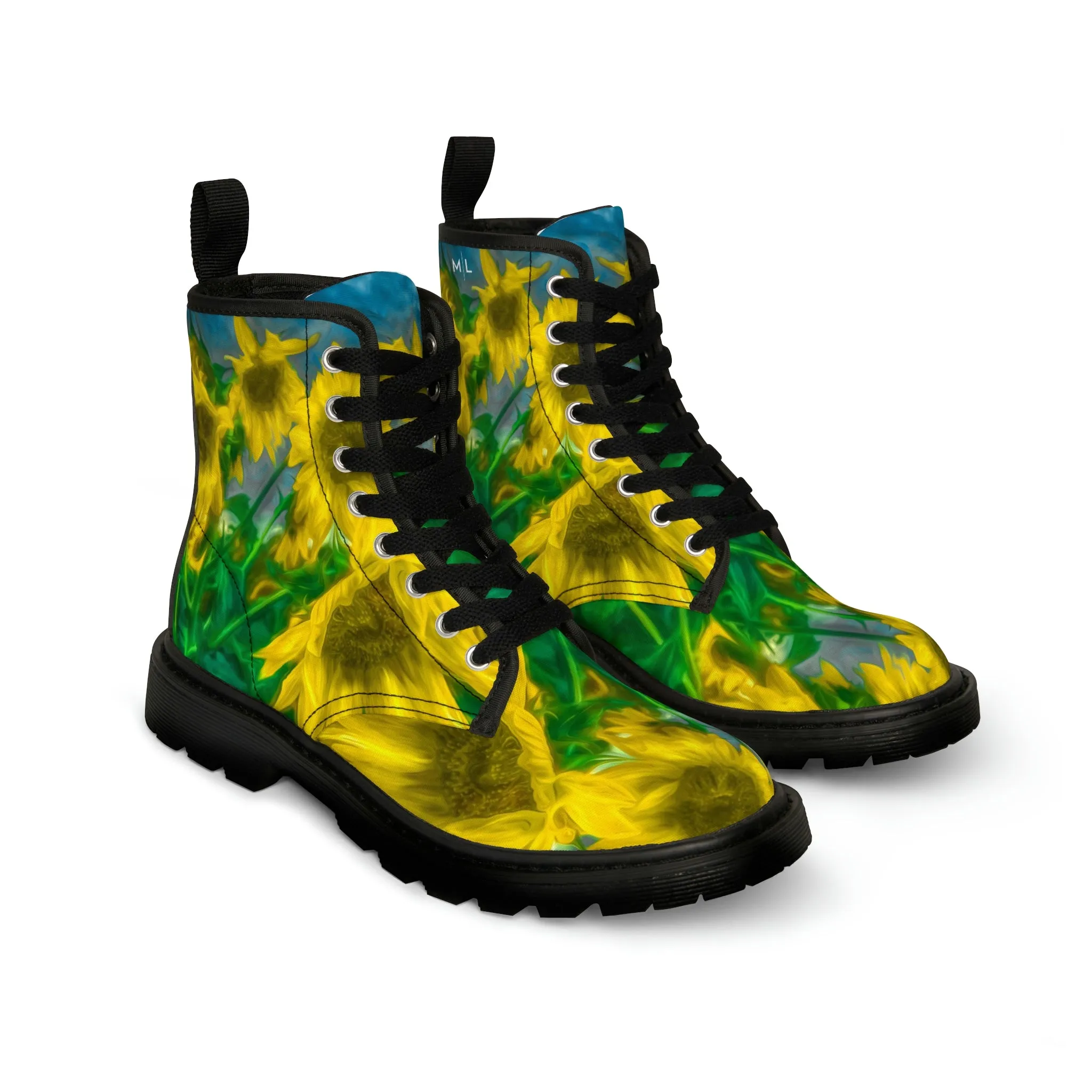 Van Gogh Sunflower Women's Canvas Art Boots