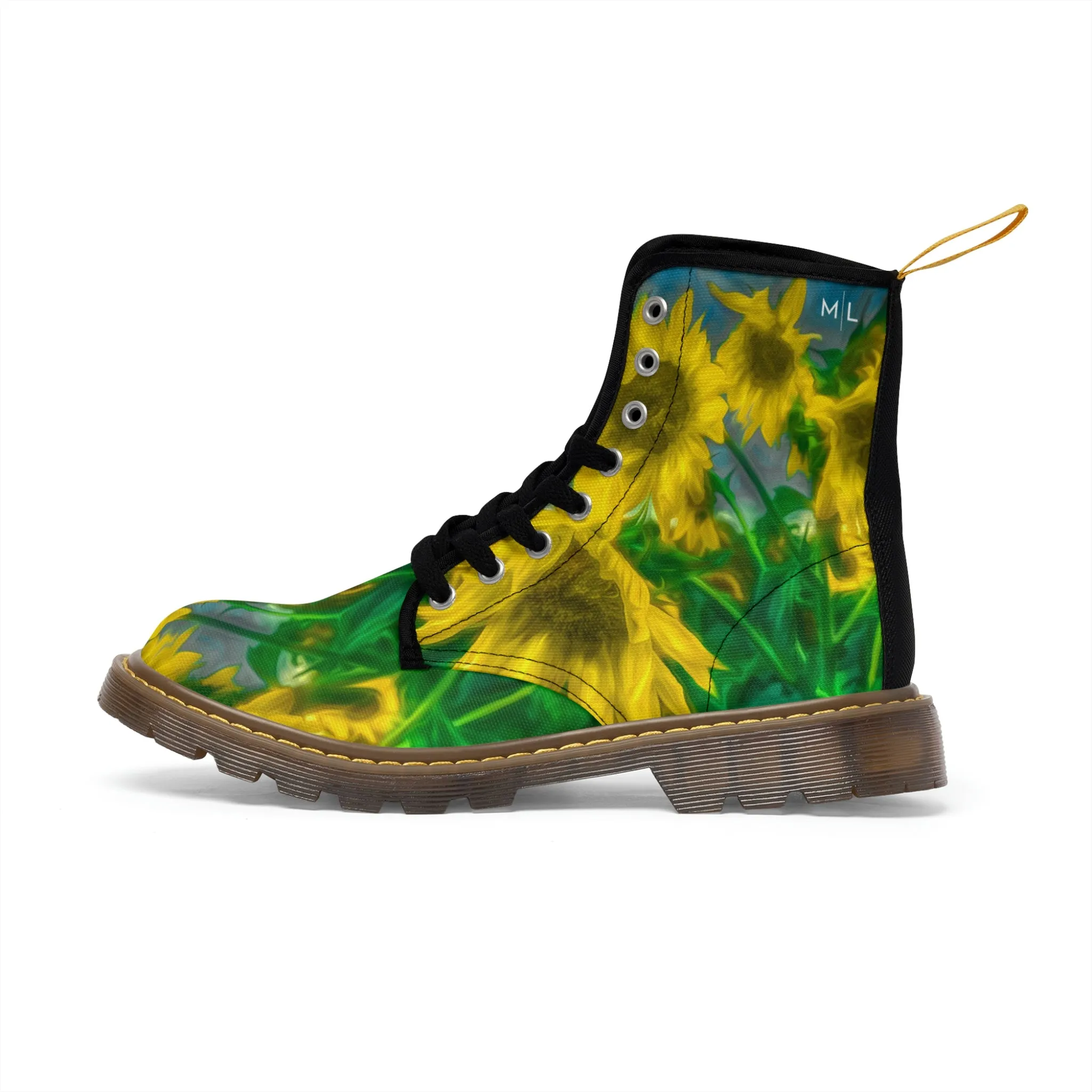 Van Gogh Sunflower Women's Canvas Art Boots