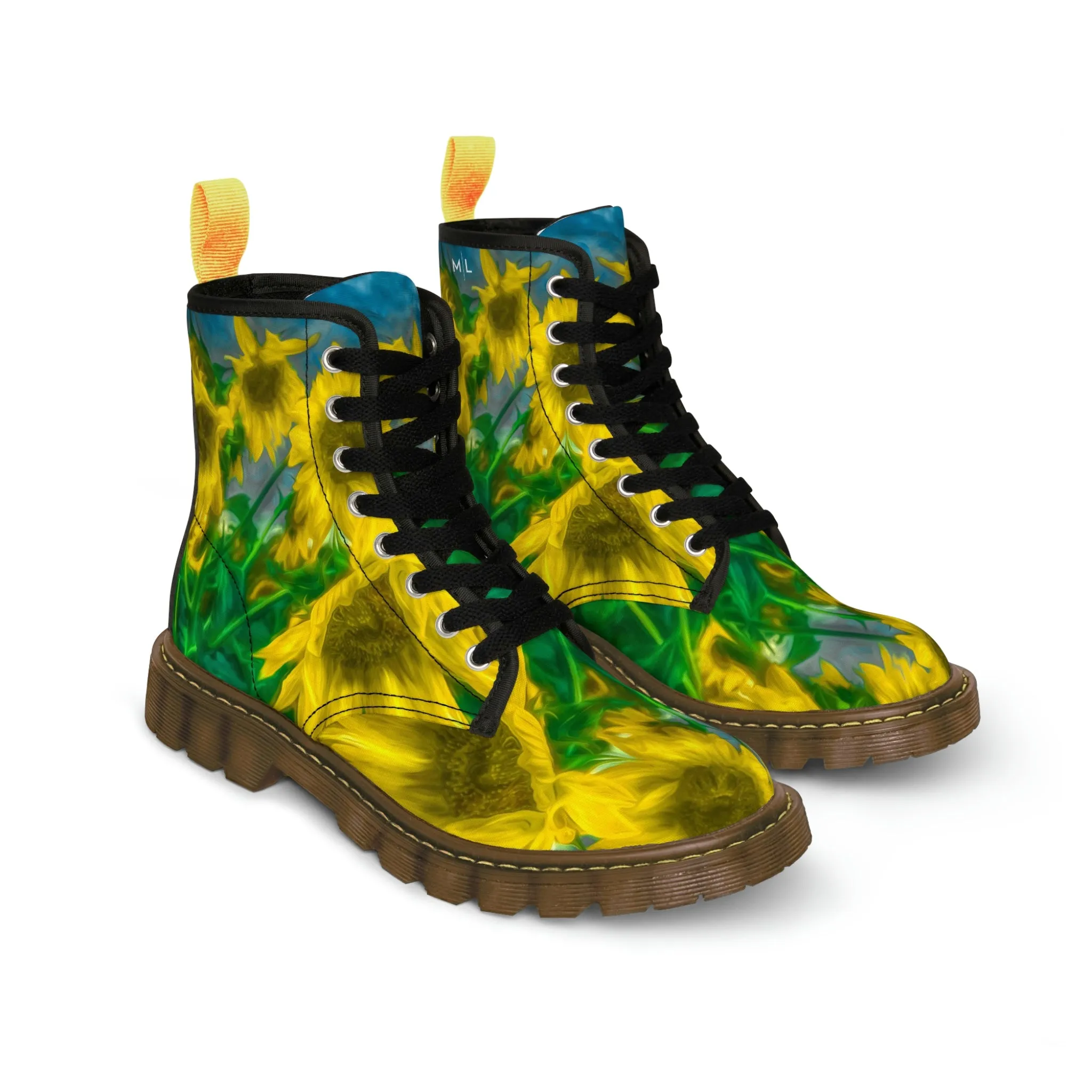 Van Gogh Sunflower Women's Canvas Art Boots