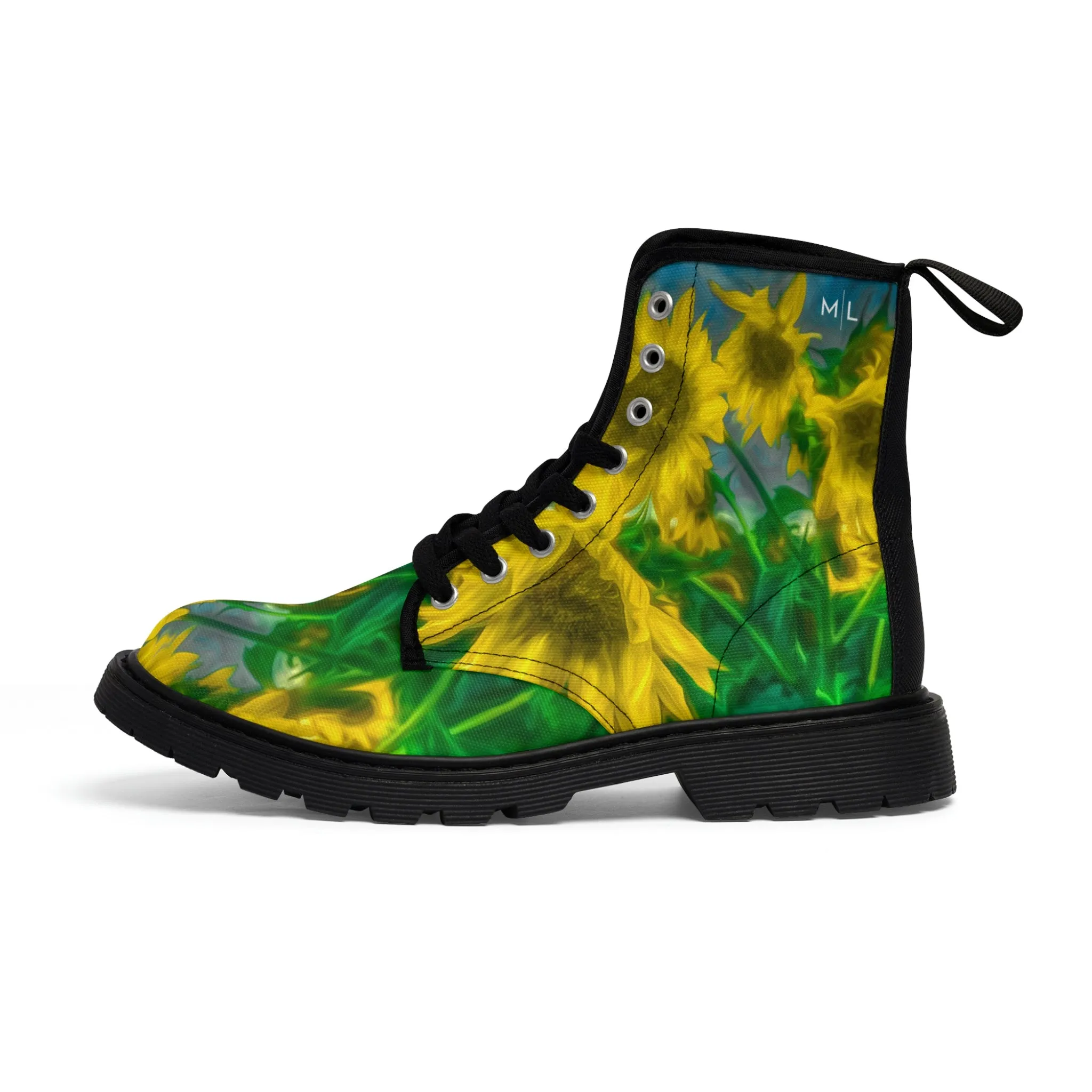 Van Gogh Sunflower Women's Canvas Art Boots