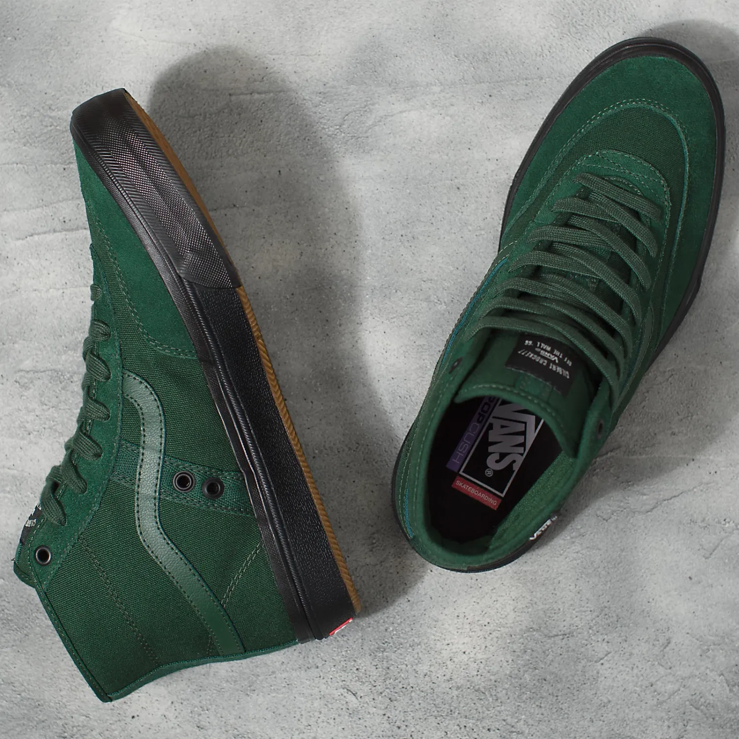 Vans Crockett High Men's Shoes - Dark Green/Black