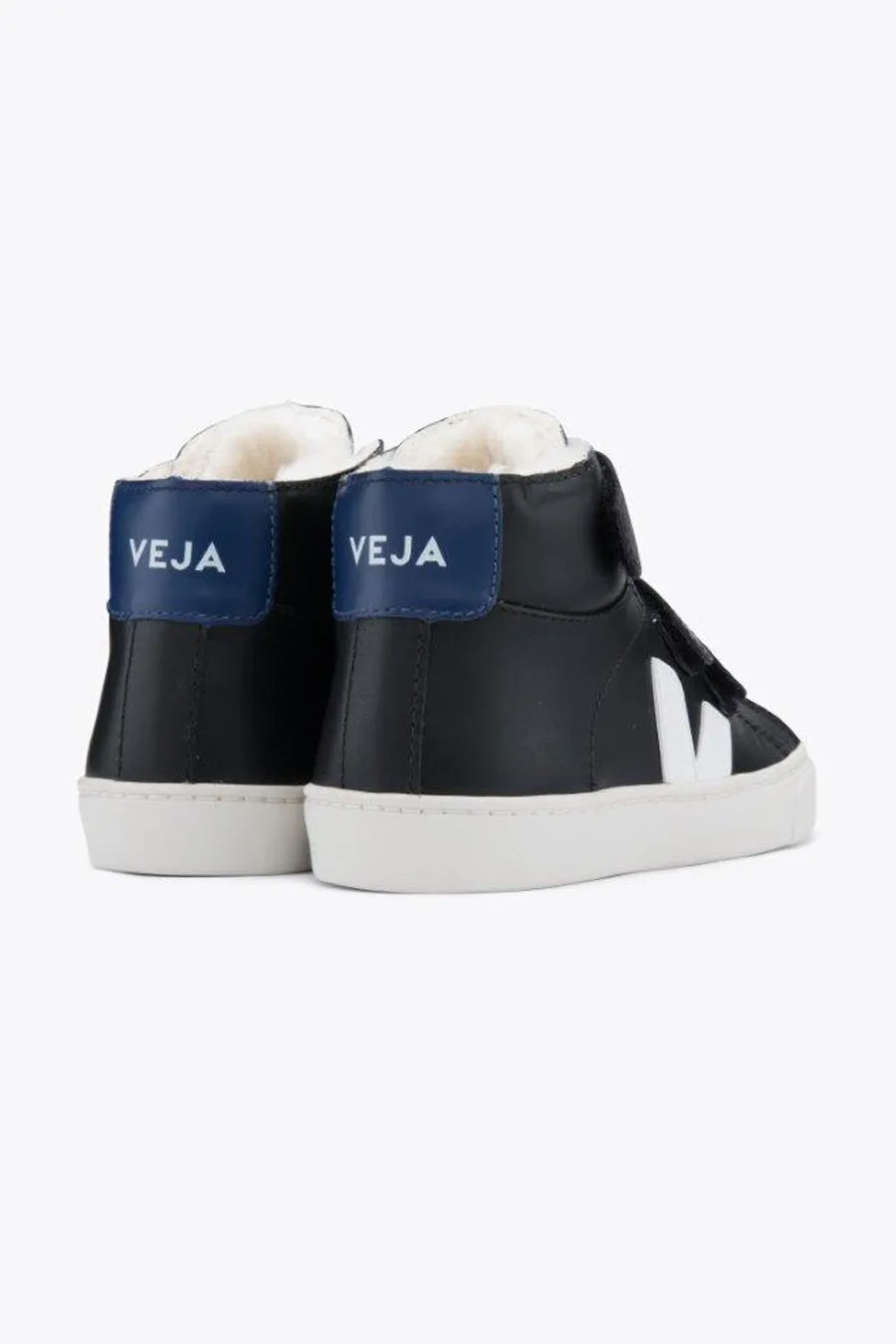 Veja Esplar Shearling High Top Kids Shoes - Black White Cobalt (Size 23EU/7-7.5 left)