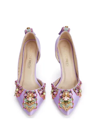 Very Peri Embroidered Pumps