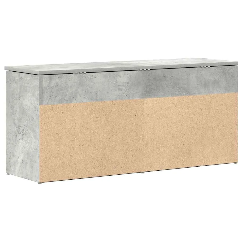 vidaXL Shoe Bench Concrete Grey 102x30.5x45 cm Engineered Wood