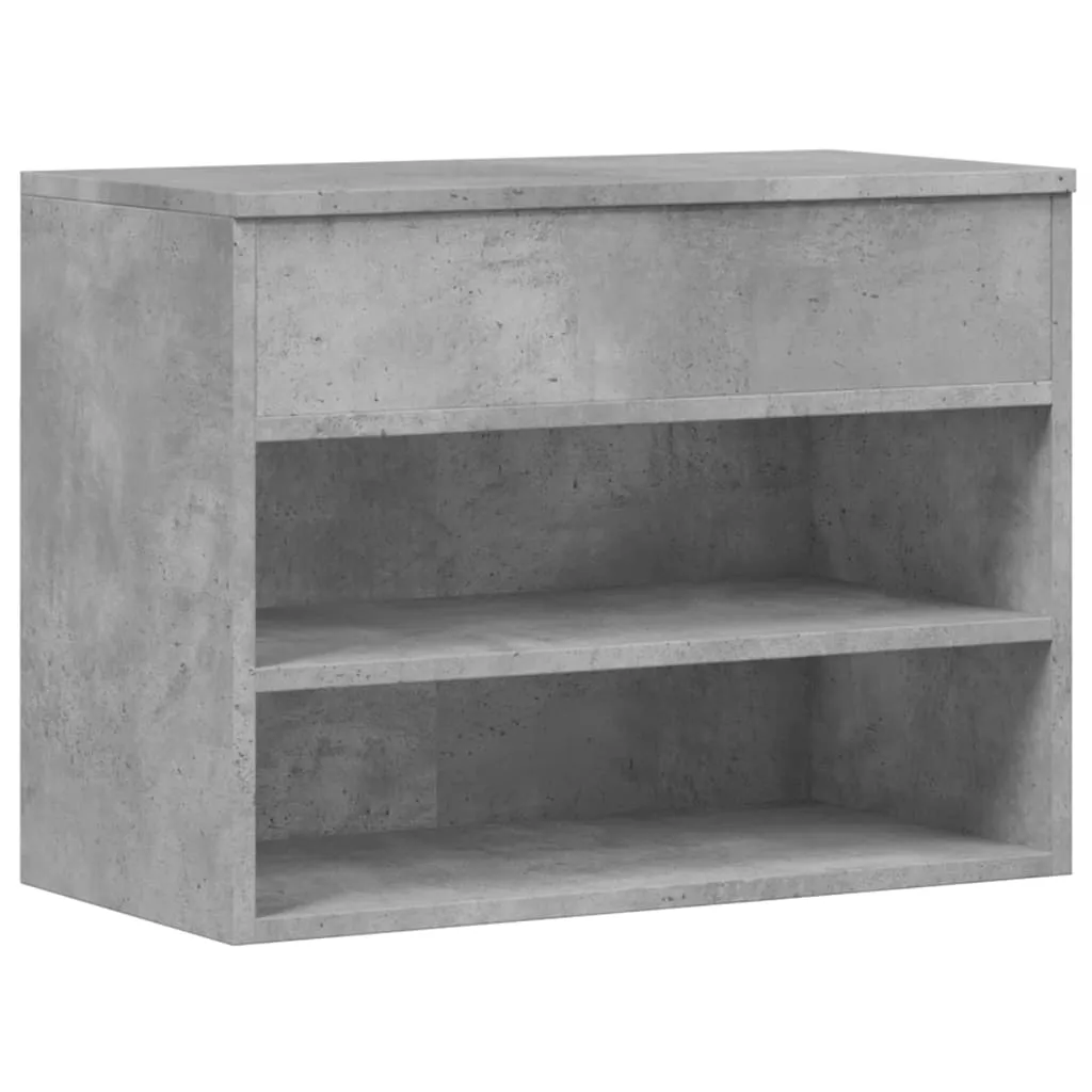 vidaXL Shoe Bench Concrete Grey 60x30x45 cm Engineered Wood