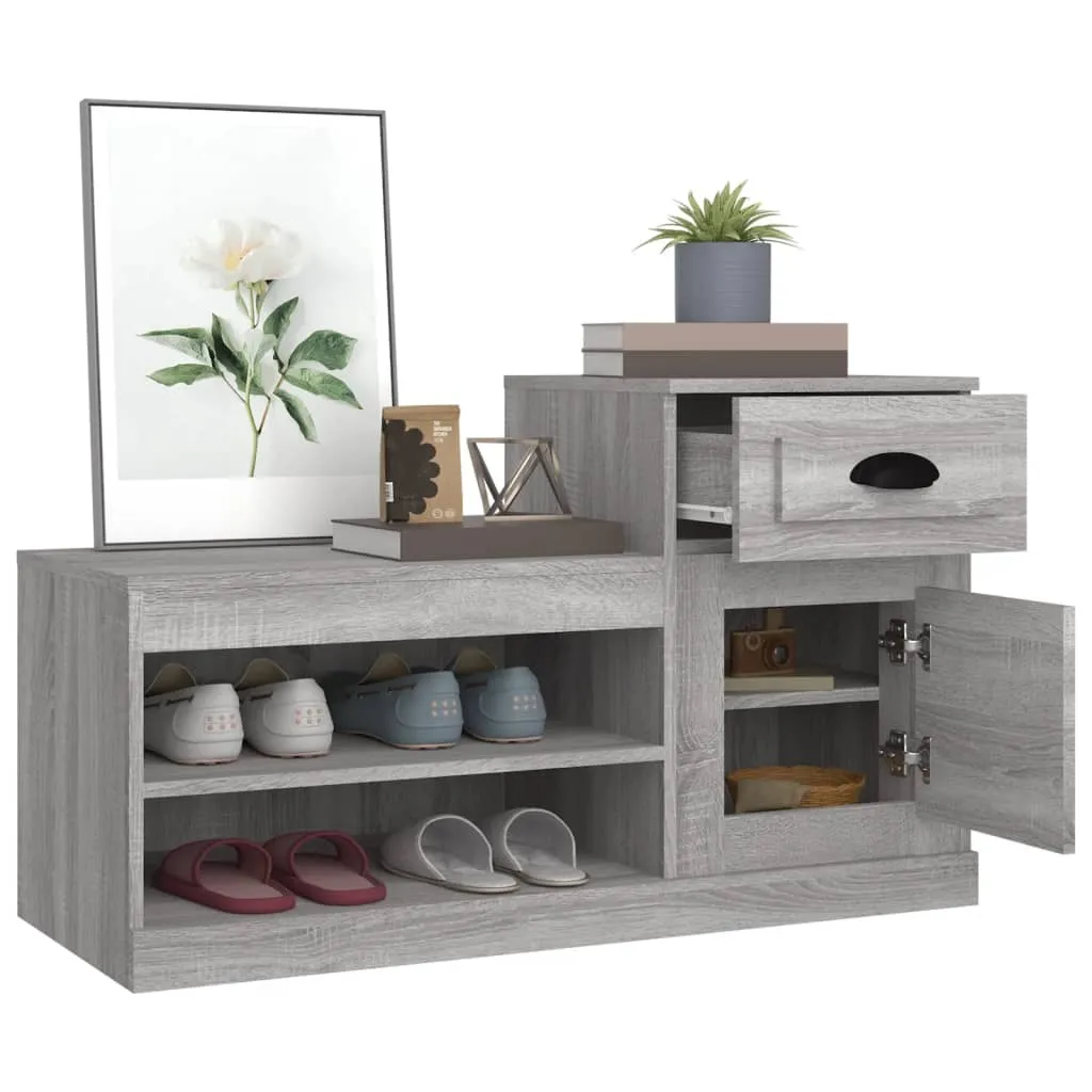 vidaXL Shoe Cabinet Grey Sonoma 100x42x60 cm Engineered Wood