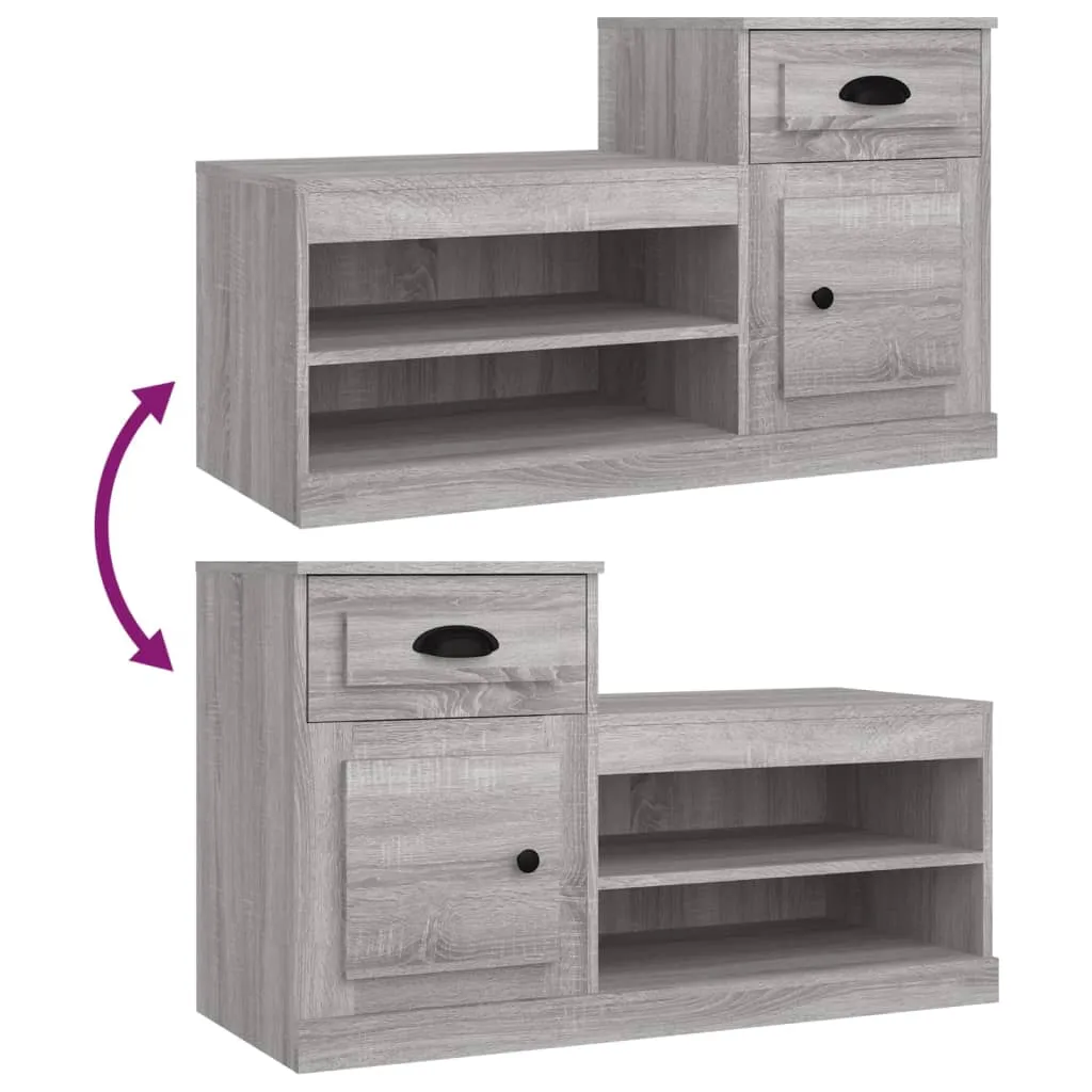 vidaXL Shoe Cabinet Grey Sonoma 100x42x60 cm Engineered Wood