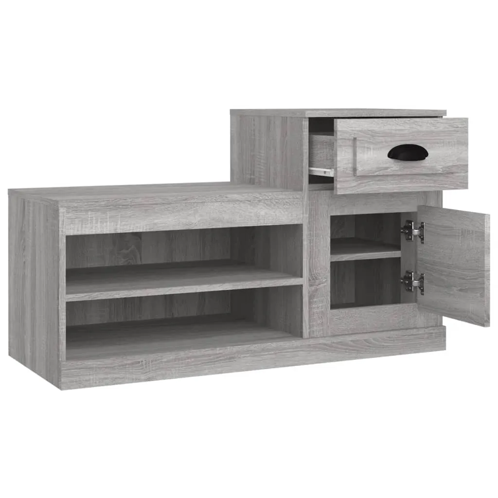 vidaXL Shoe Cabinet Grey Sonoma 100x42x60 cm Engineered Wood