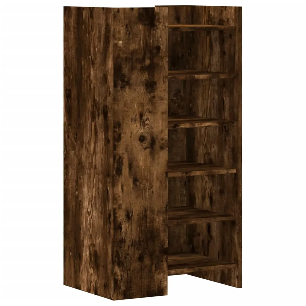 vidaXL Shoe Cabinet Smoked Oak 52x37.5x100 cm Engineered Wood