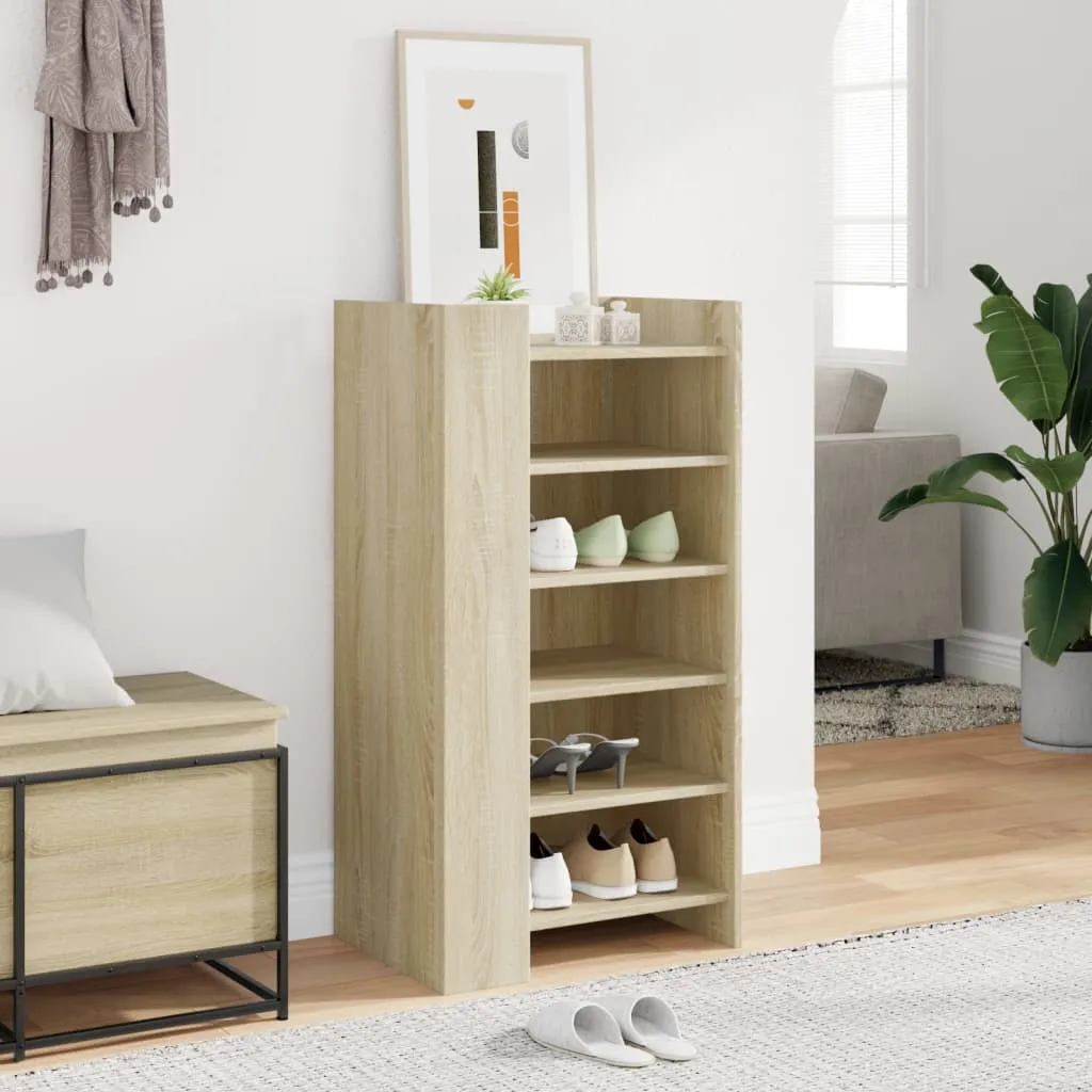 vidaXL Shoe Cabinet Sonoma Oak 52x37.5x100 cm Engineered Wood