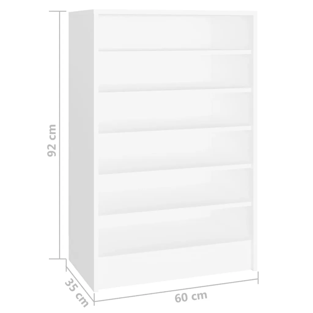 vidaXL Shoe Cabinet White 60x35x92 cm Engineered Wood