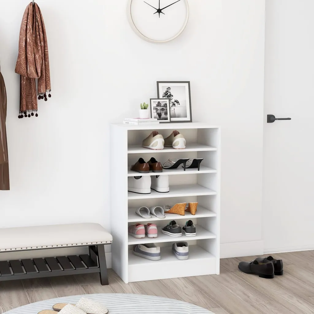 vidaXL Shoe Cabinet White 60x35x92 cm Engineered Wood