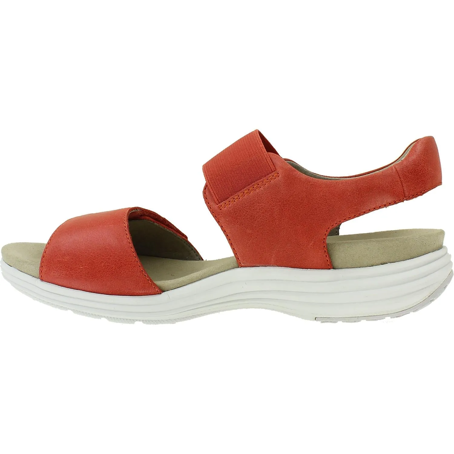 Women's Aravon Beaumont Two Strap Coral Red Leather