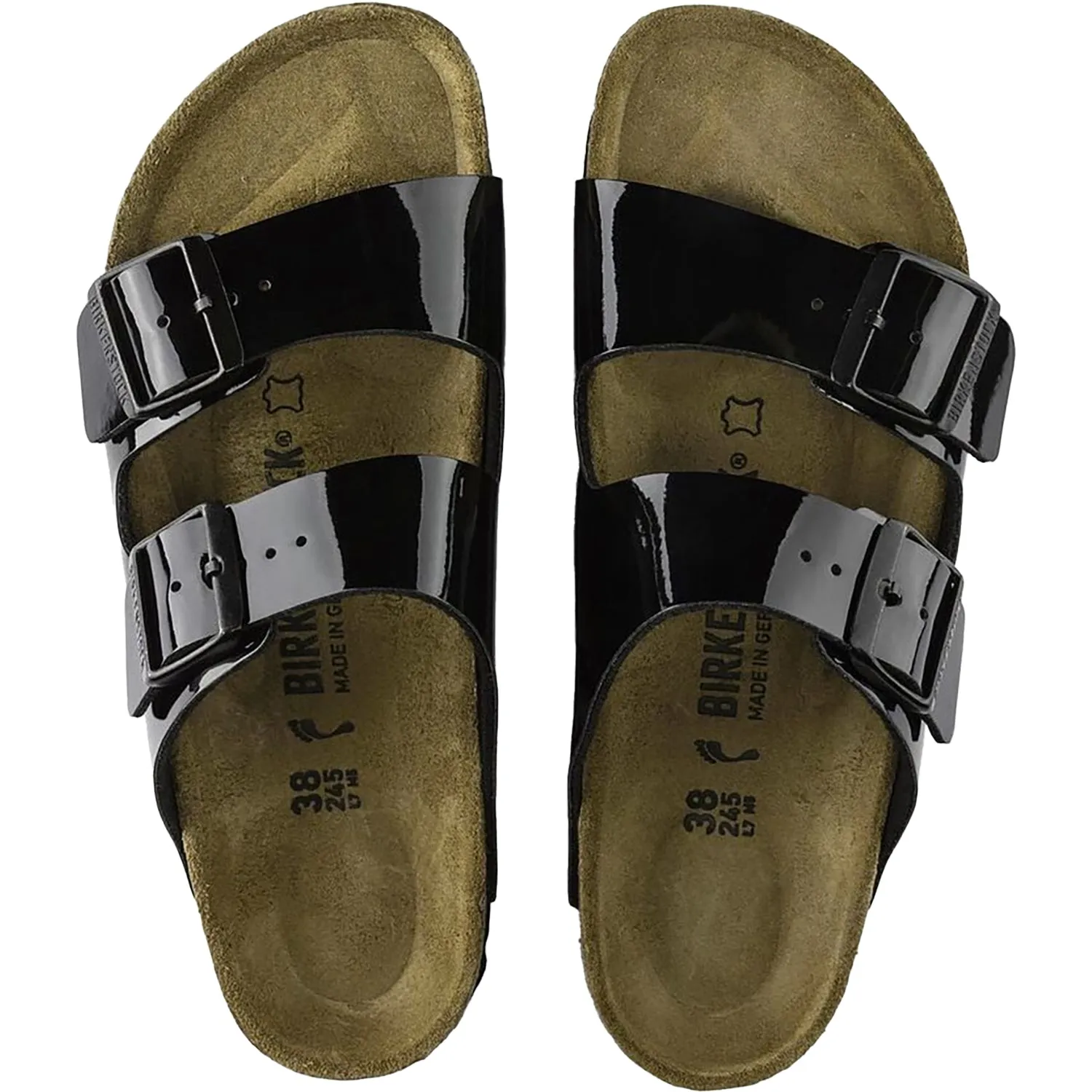 Women's Birkenstock Arizona Black Patent Birko-Flor