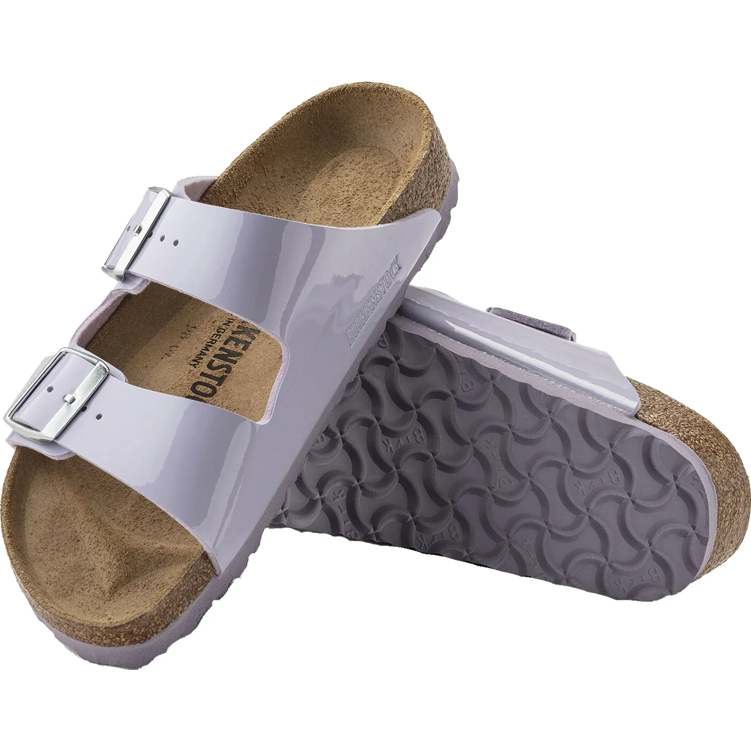 Women's Birkenstock Arizona Purple Fog Birko-Flor Patent