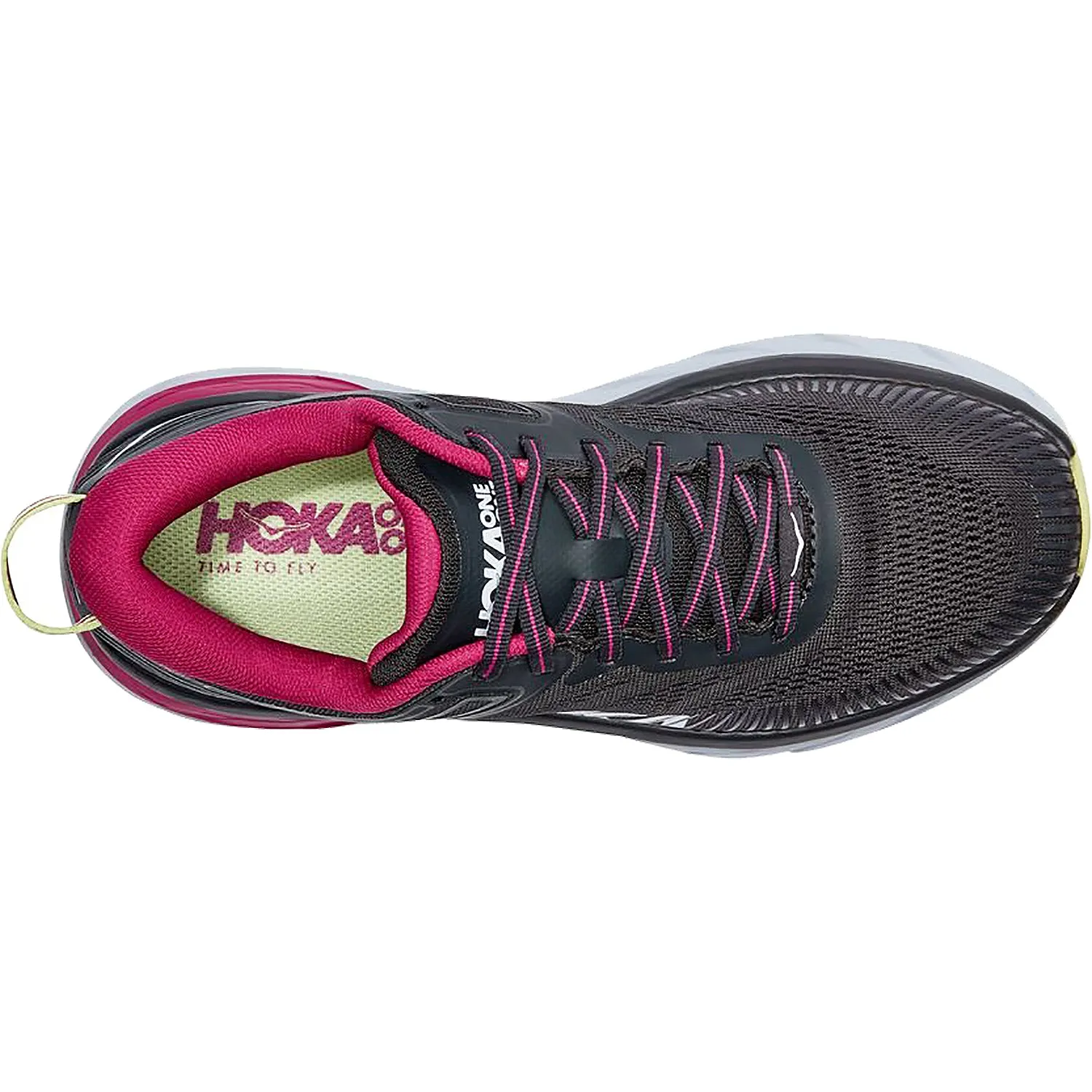 Women's Hoka One One Bondi 7 Blue Graphite/Festival Fuchsia Mesh