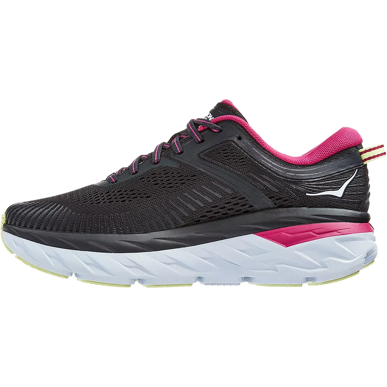 Women's Hoka One One Bondi 7 Blue Graphite/Festival Fuchsia Mesh