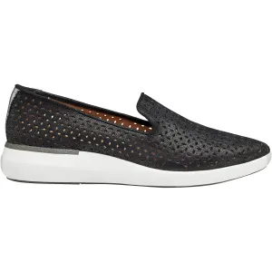 Women's Johnston & Murphy Dakota Perf Slip-On Black Metallic Kid Suede