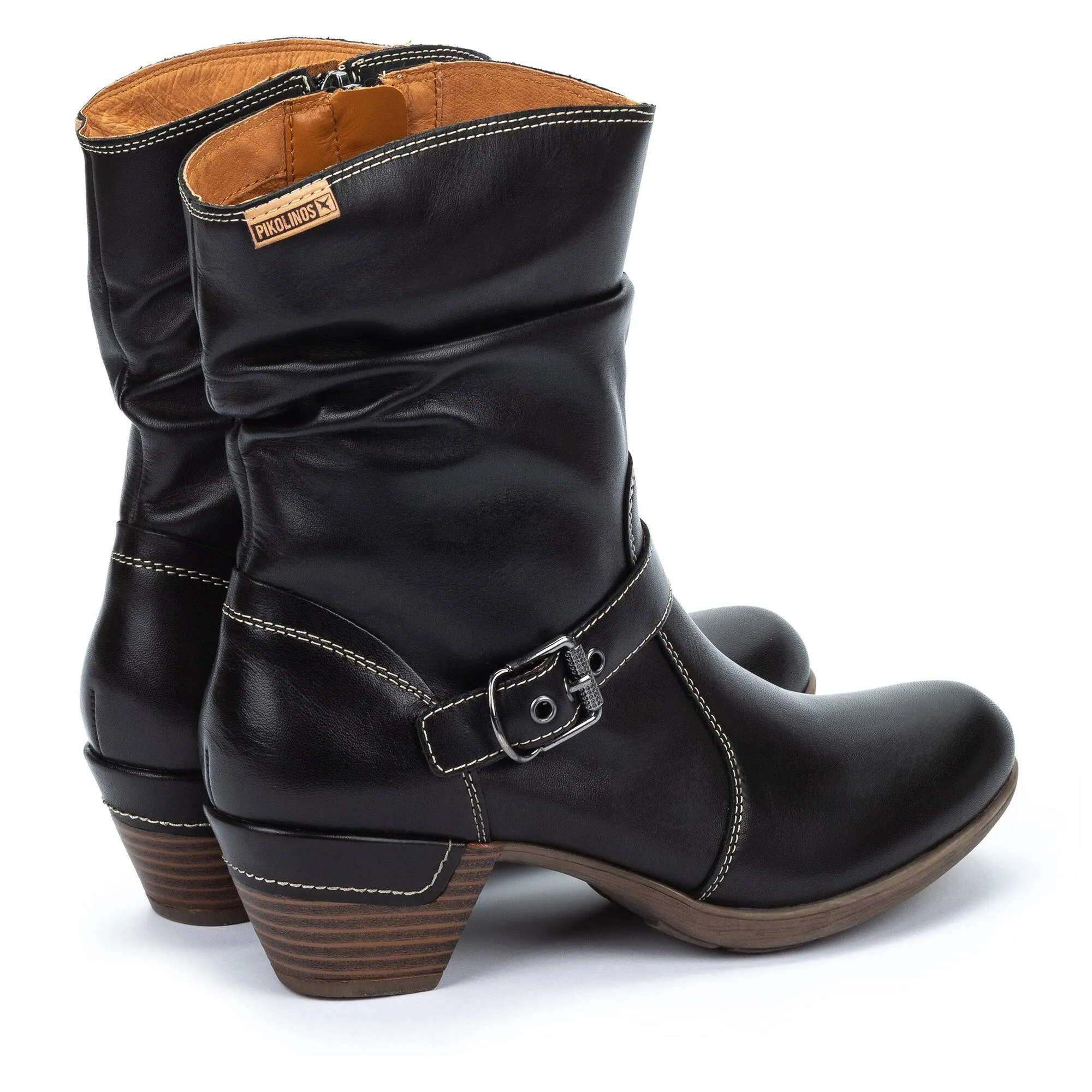 Women's Pikolinos Rotterdam Ankle boots with Buckle Color: Black