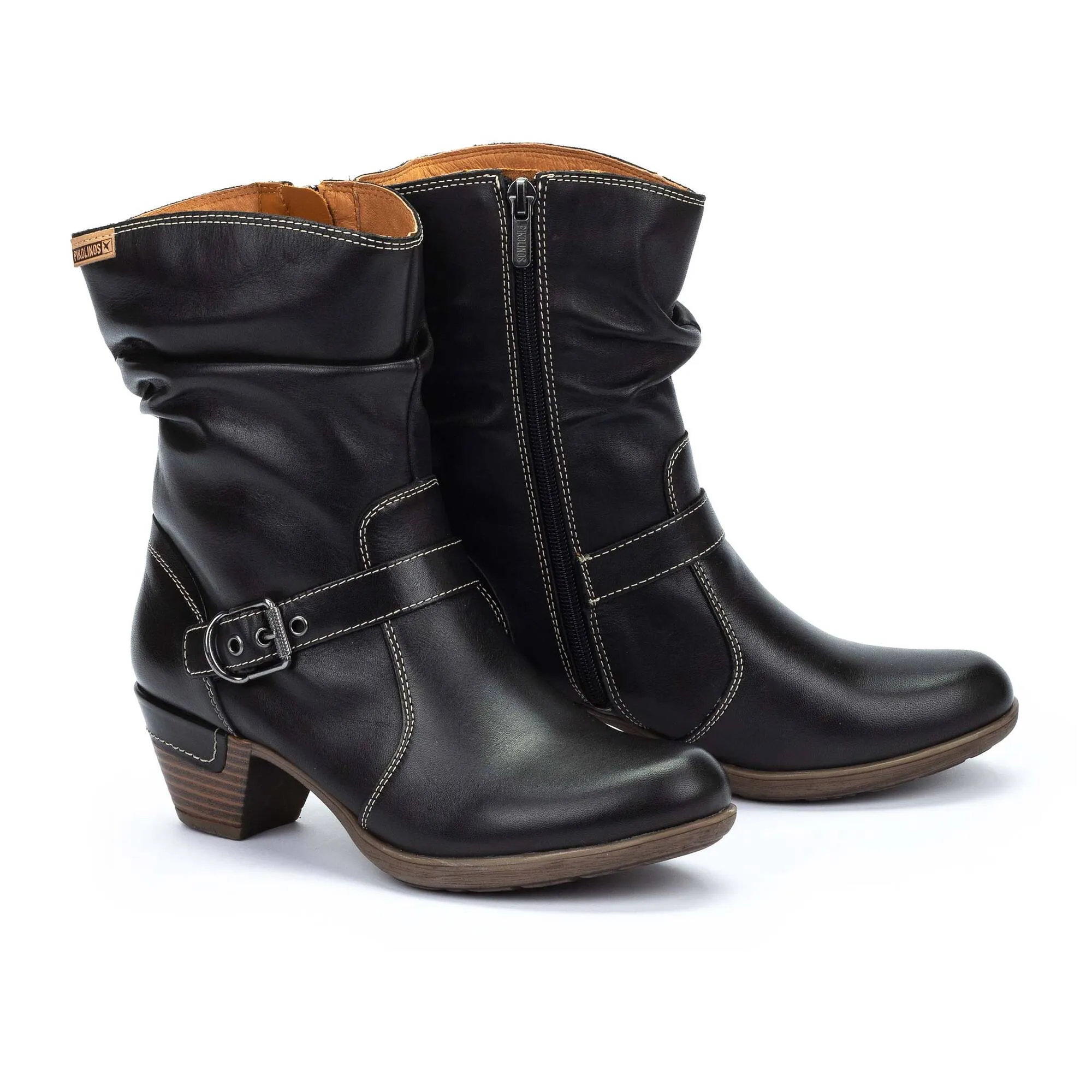 Women's Pikolinos Rotterdam Ankle boots with Buckle Color: Black