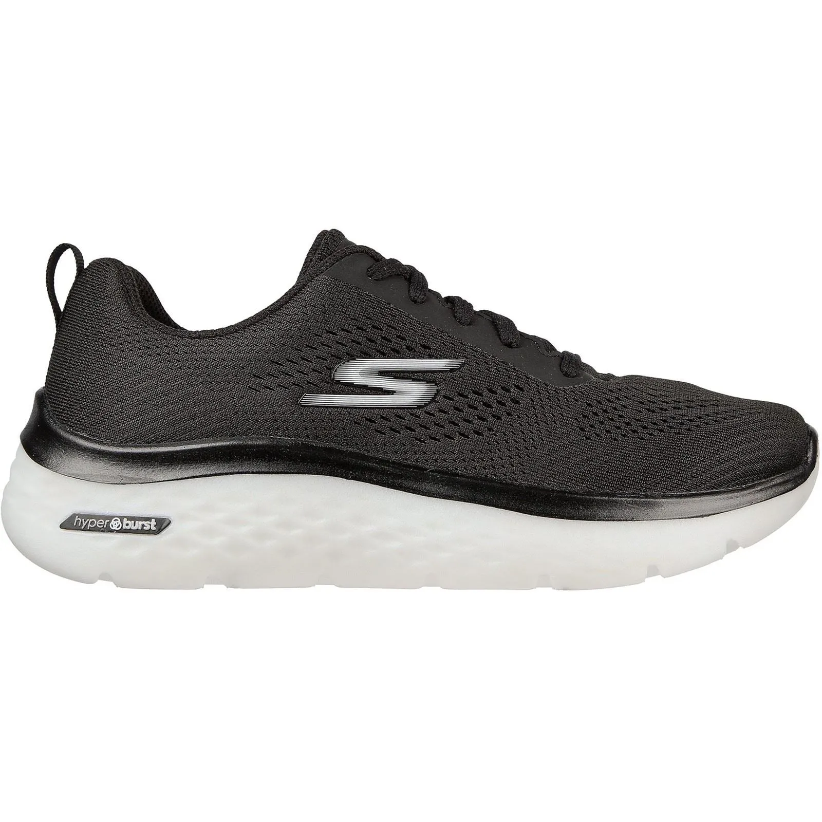 Women's Wide Fit Skechers 124578 GO walk Hyper Burst Trainers - Black/White