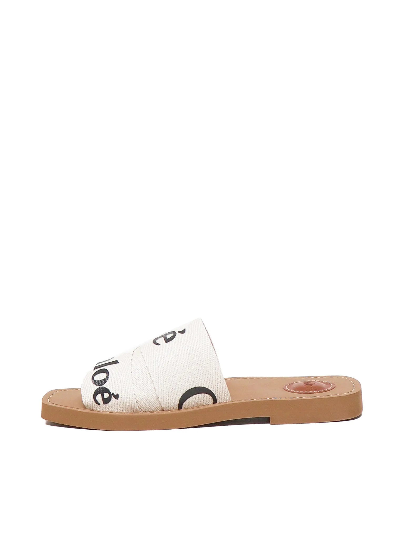 Woody Linen Overlapping White Sandals