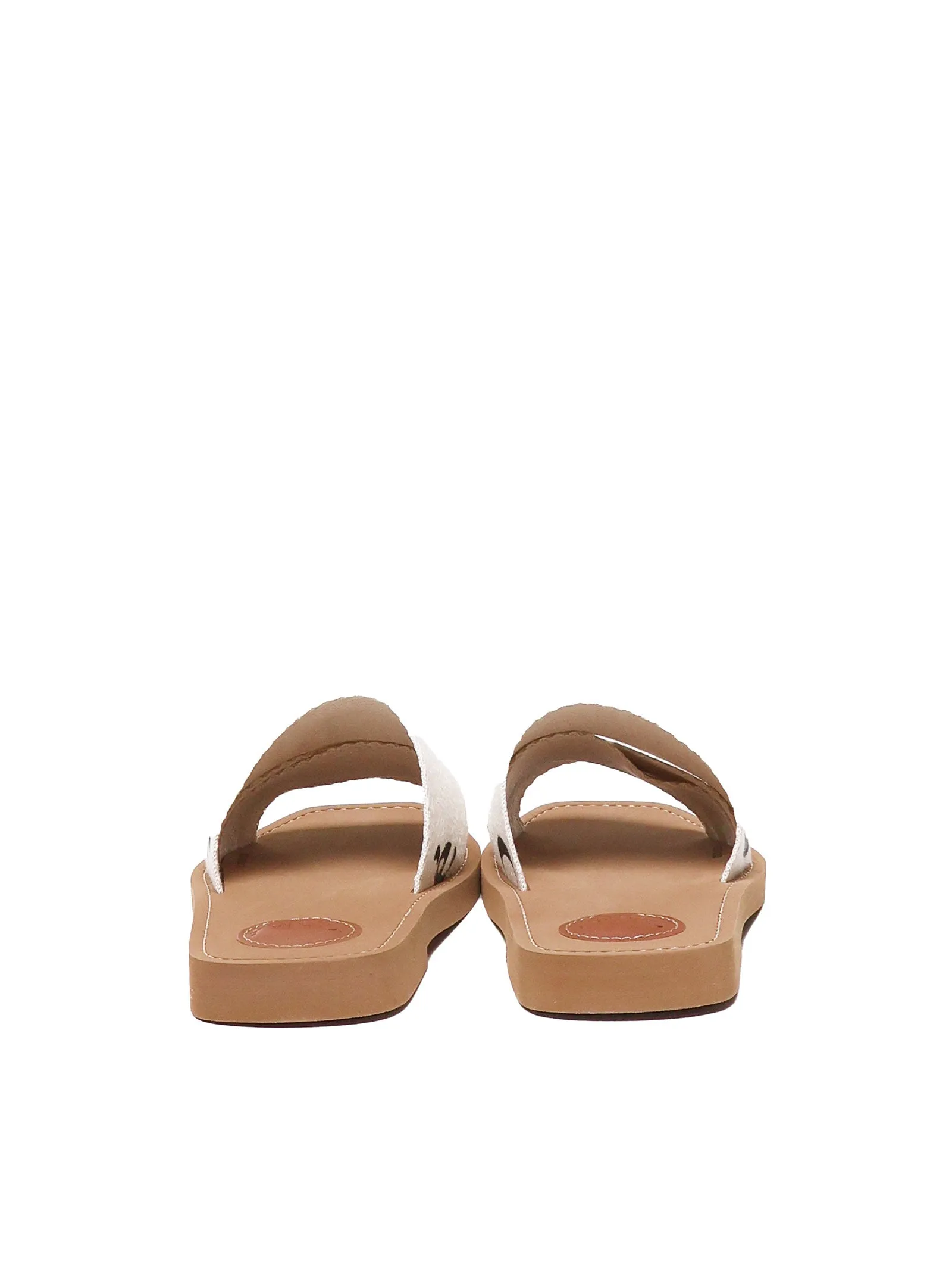 Woody Linen Overlapping White Sandals