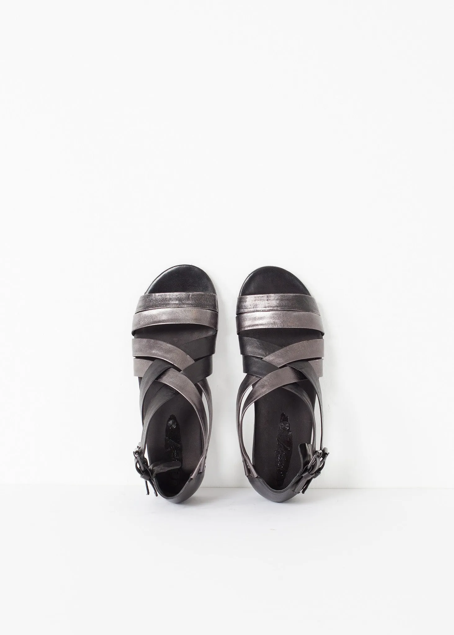 Wrap Sandal in Black/Steel