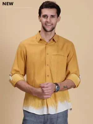 Yellow Ombre Dyed Casual Shirt