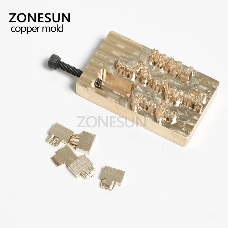 ZONESUN Customized Hot Foil Stamping Brass Mold Custom Logo Brand Leather Embossing Wood Burning Tool